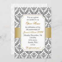 Elegante invitación a la fiesta de la empresa Gold