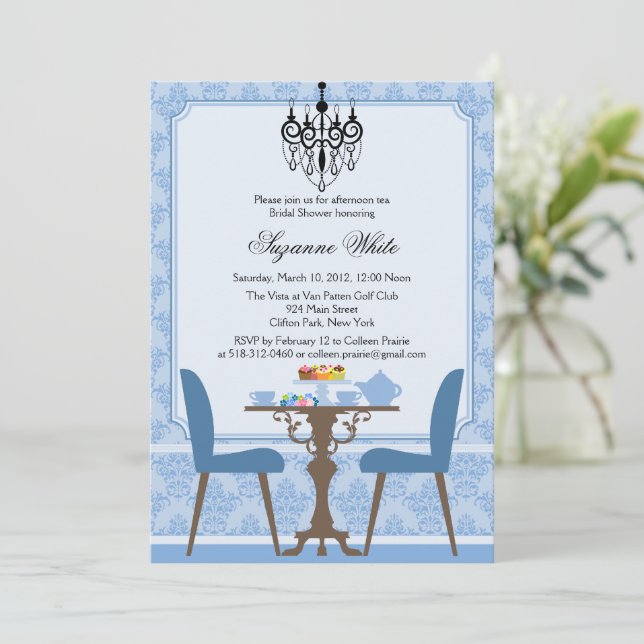 Elegante invitación a la fiesta de los damascos y  (Anverso de pie)