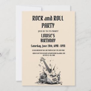 Elegante invitación a la fiesta de rock and Roll
