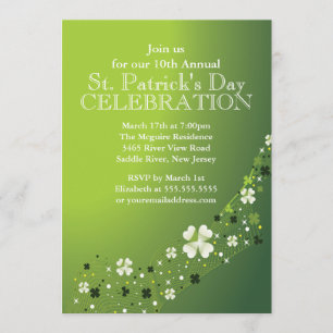 Elegante invitación a la fiesta de Shamrock St. Pa