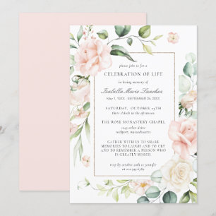 Elegante invitación a la fiesta floral rosa rosa d