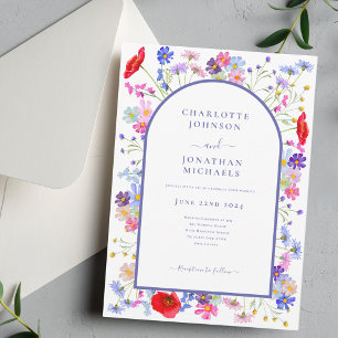 Elegante invitación a la flor silvestre Purple Arc