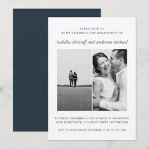 Elegante invitación a la foto de compromiso de Bod