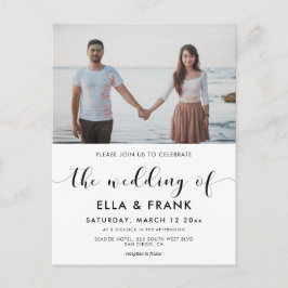 Elegante invitación a la fotografía boda en blanco