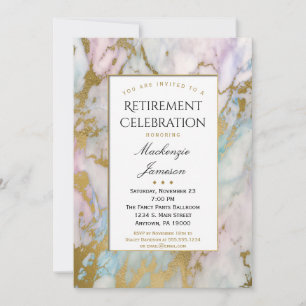 Elegante Invitación a la Jubilación de Mármol de O