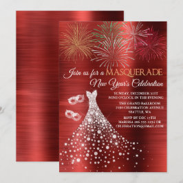 Elegante invitación a la mascarada de Año Nuevo