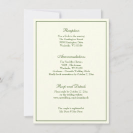 Elegante Invitación a la recepción de la Boda Verd
