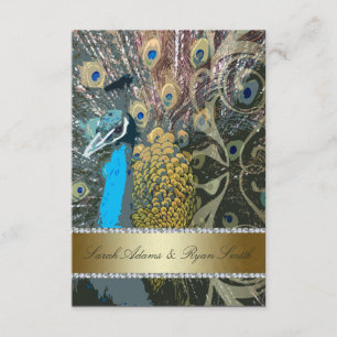 Elegante Invitación a la recepción de Peacock Gold