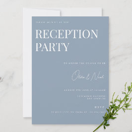Elegante Invitación a la recepción Dusty Blue Wedd