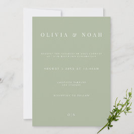 Elegante Invitación a la recepción Sage Green Wedd