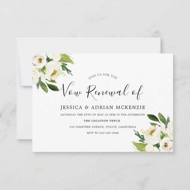 Elegante Invitación a la renovación de la hoja ver (Anverso)