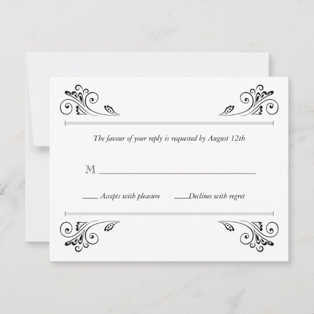 Elegante Invitación a la Respuesta Boda Sconce (Anverso)