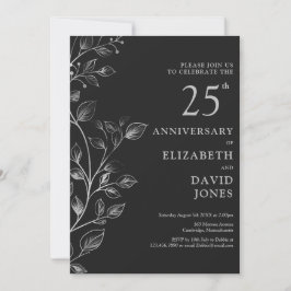 Elegante invitación a los 25 años Bodas de Plata