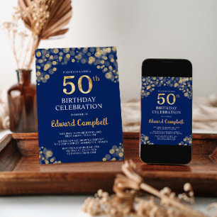 Elegante invitación a los 50 cumpleaños de la Mari