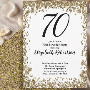 Elegante Invitación a los 70 Años con Secuencias d