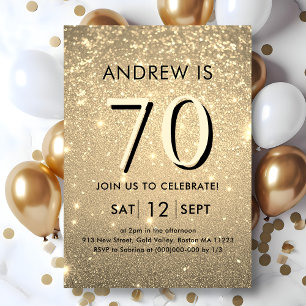 Elegante Invitación a los 70 Años de Oro