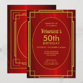 Elegante Invitación a los cumpleaños 50 de la Sati