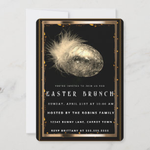 Elegante invitación a los huevos de Pascua de Oro 