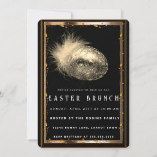 Elegante invitación a los huevos de Pascua de Oro 
