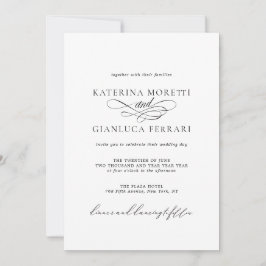 Elegante invitación a matrimonio con fotografía co