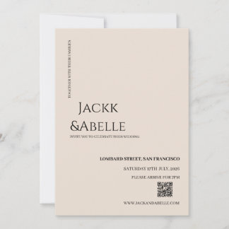 Elegante Invitación a matrimonio de código QR