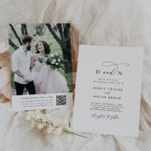 Elegante invitación a matrimonio de fotos con pers