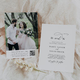 Elegante invitación a matrimonio de fotos con pers