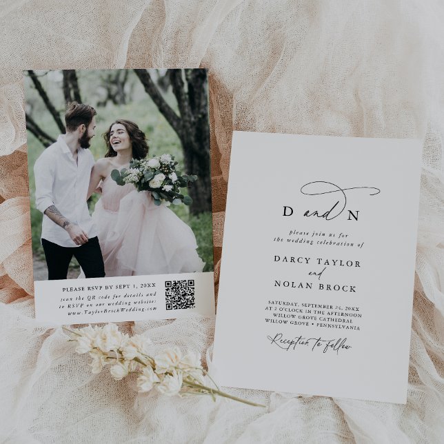 Elegante invitación a matrimonio de fotos con pers (Subido por el creador)