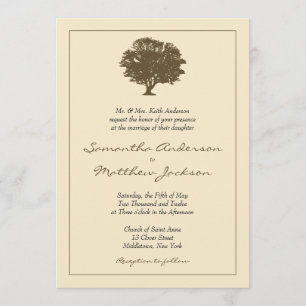 Elegante invitación a matrimonio en árbol
