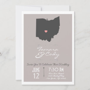 Elegante invitación a matrimonio estatal Taupe Ohi