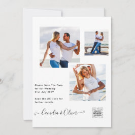 Elegante Invitación a matrimonio fotográfico blanc