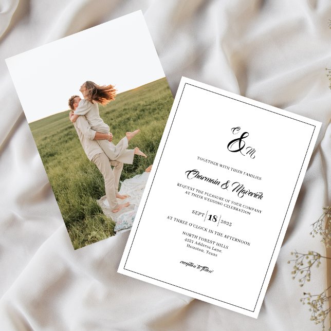 Elegante invitación a matrimonio fotográfico en mo (Subido por el creador)