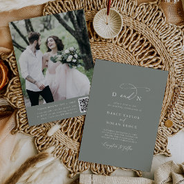 Elegante Invitación a matrimonio por foto de Sage 