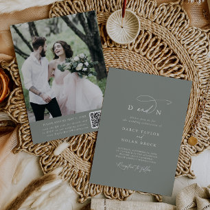 Elegante Invitación a matrimonio por foto de Sage