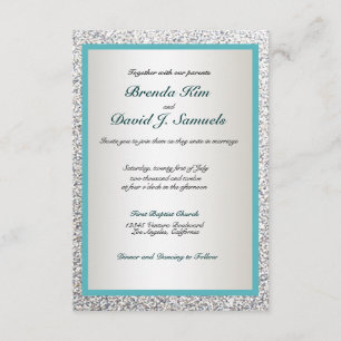 Elegante invitación a matrimonio Purpurina