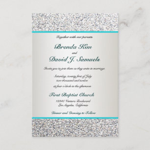 Elegante invitación a matrimonio Purpurina