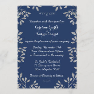 Elegante invitación a matrimonio Purpurina de Plat