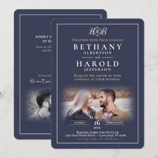 Elegante invitación a monograma