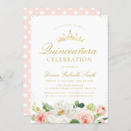 Elegante invitación a Quinceanera con flores de co