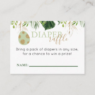Elegante Invitación a Raffle de Diaper de Dinosaur