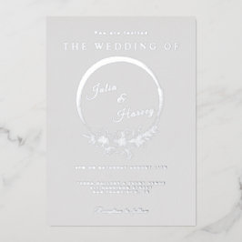 Elegante invitación a Relieve metalizado de Boda g