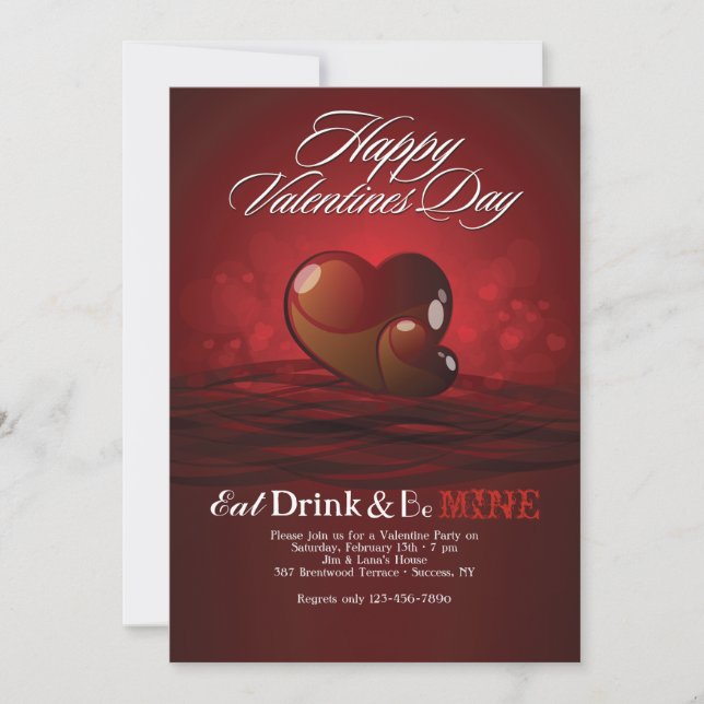 Elegante invitación a San Valentín (Anverso)