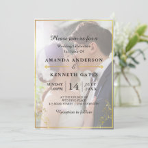 Elegante Invitación a una boda de fotos moderna de