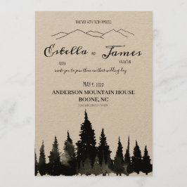Elegante invitación a una boda de montaña rusa