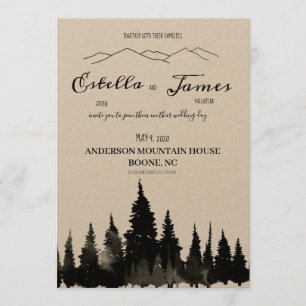 Elegante invitación a una boda de montaña rusa