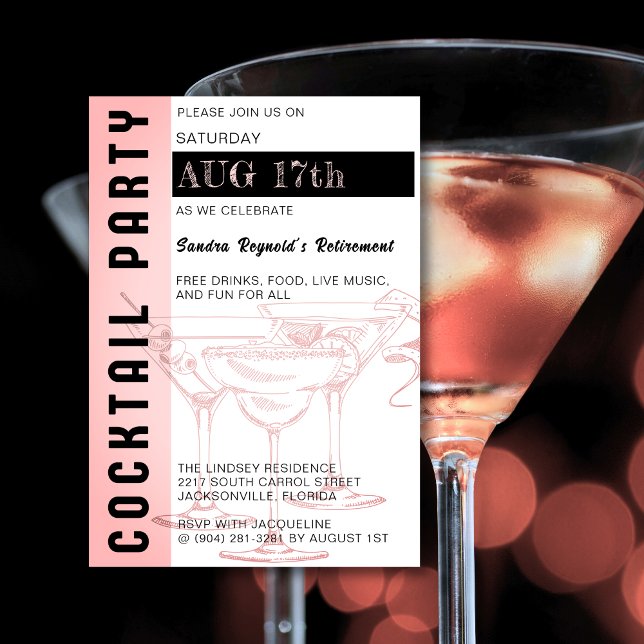 Elegante invitación a una fiesta de cócteles (Subido por el creador)