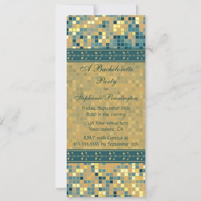 Elegante invitación a una fiesta de soltera de mos (Anverso)