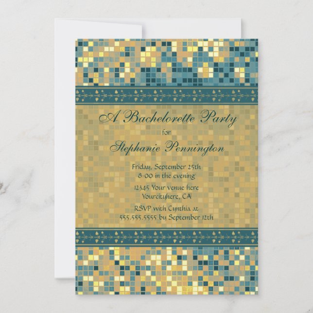 Elegante invitación a una fiesta de soltería de mo (Anverso)
