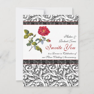 Elegante invitación al aniversario de Boda platead