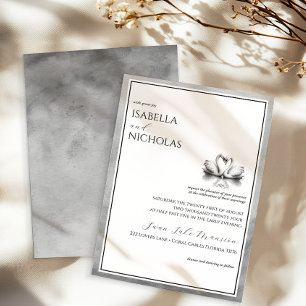 Elegante invitación al aniversario de fotos en bla